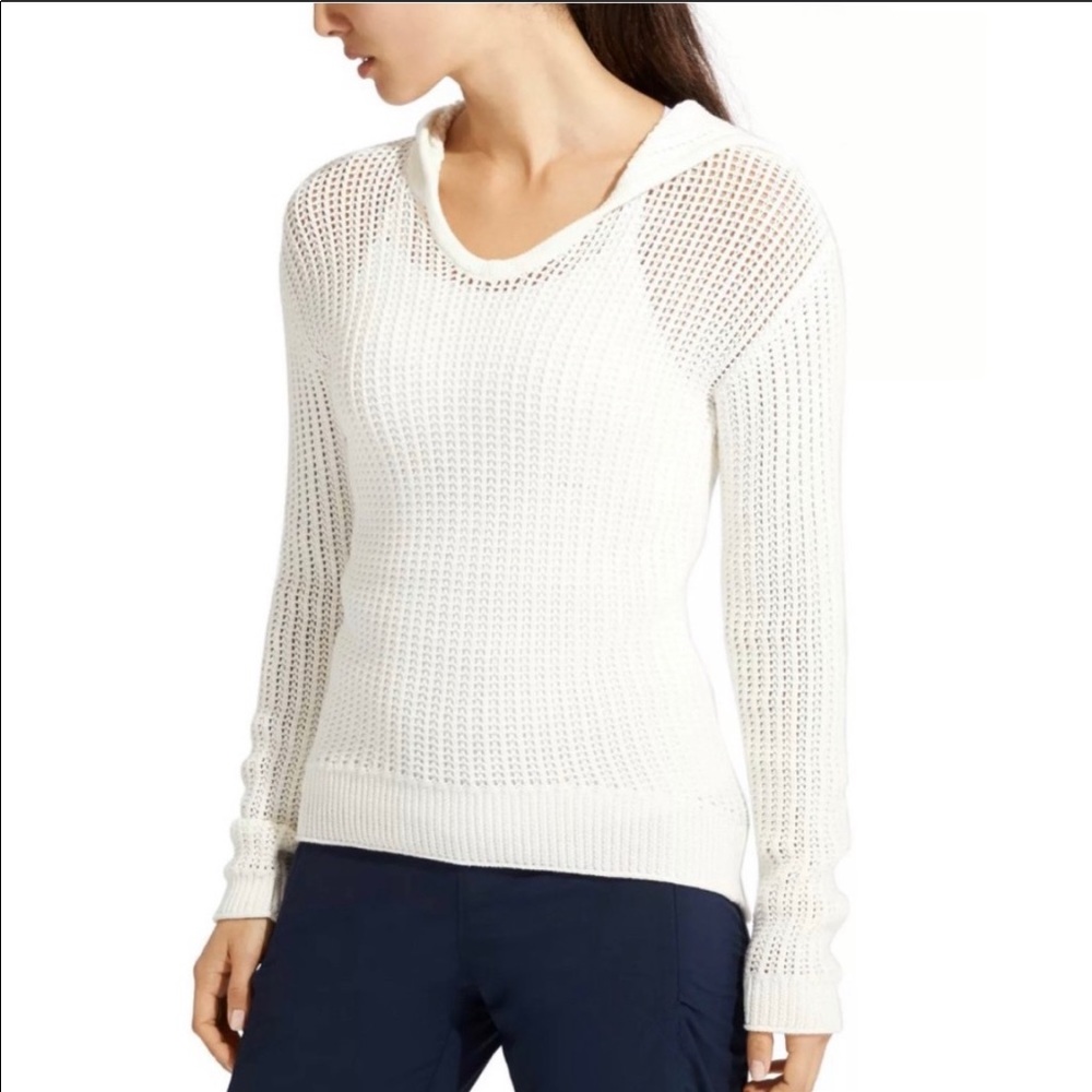 Athleta Amity White Hooded Sweater
